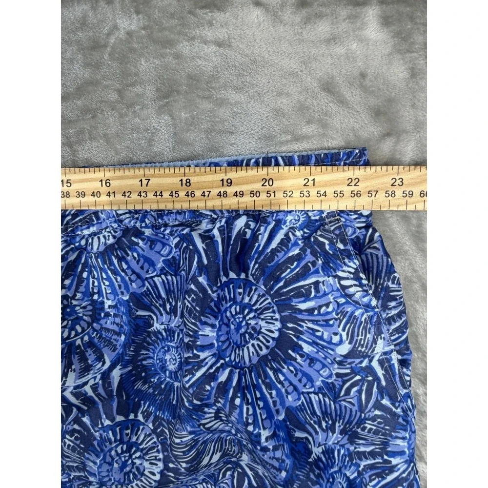 Peter Millar Shell Print Men's XL Swim Shorts Blue Drawstring Waist‎ Pockets